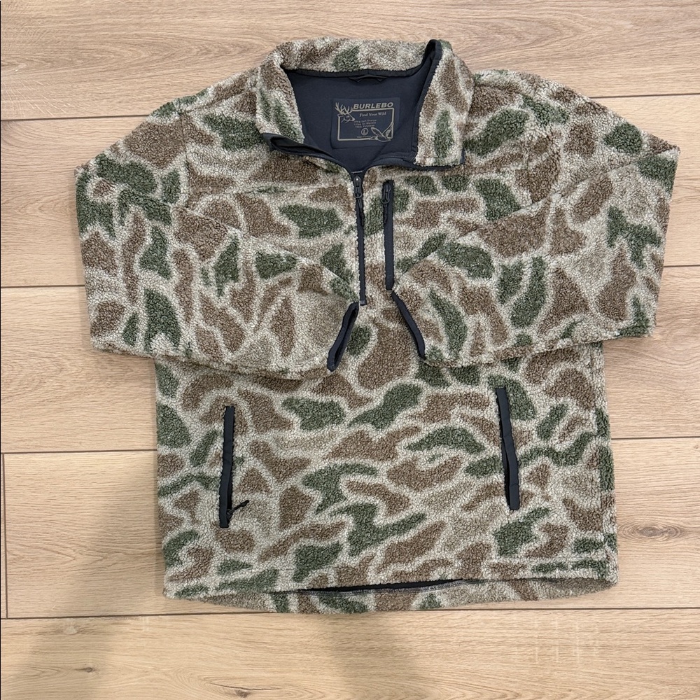 Burlebo Camo Fleece Quarter-Zip Pullover